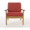 Christopher Knight Home Peyton Outdoor Wooden Club Chairs with Cushions, 4-Pcs Set, Teak Finish / Red