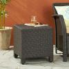 Christopher Knight Home Puerta Outdoor Wicker Side Table, Dark Brown