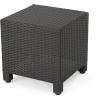 Christopher Knight Home Puerta Outdoor Wicker Side Table, Dark Brown