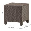 Christopher Knight Home Puerta Outdoor Wicker Side Table, Dark Brown