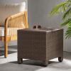 Christopher Knight Home Puerta Outdoor Wicker Side Table, Light Brown