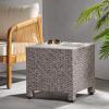 Christopher Knight Home Puerta Outdoor Wicker Side Table, Mixed Black