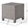 Christopher Knight Home Puerta Outdoor Wicker Side Table, Mixed Black
