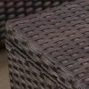 Christopher Knight Home Puerta Outdoor Wicker Sofa Set, Dark Brown And Beige