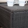 Christopher Knight Home Puerta Wicker Chat Set (4 Piece), Beige/Dark Brown