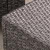 Christopher Knight Home Puerta Wicker Chat Set with Water Resistant Cushions and Set Cover, 4-Pcs Set, Beige / Mixed Black / Dark Grey
