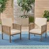 Christopher Knight Home Ray Acacia Outdoor Acacia Wood Club Chairs, Gray and Cream (Set of 2)