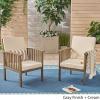Christopher Knight Home Ray Acacia Outdoor Acacia Wood Club Chairs, Gray and Cream (Set of 2)
