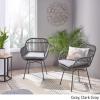 Christopher Knight Home Rodney Indoor Woven Faux Rattan Chairs with Cushions (Set of 2), Dark Gray Finish