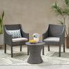 Christopher Knight Home Sagan Outdoor Wicker 3 Piece Chat Set, 23 “W x 24 “D x 33.5 “H, Gray + Light Gray