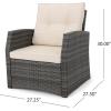 Christopher Knight Home Sanger Outdoor Club Chair with Cushions – Wicker – Gray/Beige