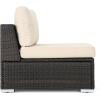 Christopher Knight Home Santa Rosa Outdoor Wicker Armless Sectional Sofa Seat with Aluminum Frame and Water Resistant Cushions, Multibrown / Beige