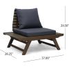 Christopher Knight Home Sedona Outdoor Wooden Club Chairs with Cushions (Set of 2), Dark Gray and Gray Finish