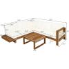Christopher Knight Home Tenny 5-Seater Acacia Wood Patio Furniture Set, Outdoor Conversation Corner Sofa Set with Club Chair+Coffee Table, Patio Sectional Chat Set for Backyard/Balcony, Teak+Beige