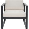 Christopher Knight Home Tundr Outdoor 4 Seater Chat Set with Coffee Table, Patio Conversation Sets, Sectional Aluminum Furniture Set with Cushions, 2 Chairs and Loveseat Set, Black Finish + Beige