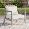 Christopher Knight Home Ursa Outdoor Patio Club Chair, Acacia Wood Arm Chair, Single Sofa Chair, Patio Furniture, Deep Seating with Cushion for Porch, Garden, Backyard, Balcony, Grey