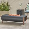 Christopher Knight Home Vernon Outdoor FIRE Pit, Dark Gray + Wood Grain