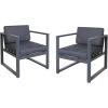 Christopher Knight Home Wally Outdoor Aluminum Club Chairs (Set of 2), Dark Gray and Black