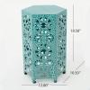Christopher Knight Home Wanda Indoor 12″ Sunburst Iron Side Table, Crackle Teal