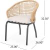 Christopher Knight Home Xanthe Outdoor Club Chair, Light Brown, Beige, Black