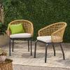 Christopher Knight Home Xanthe Outdoor Club Chair, Light Brown, Beige, Black