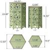 GDFStudio Elliot Outdoor 12 Inch and 14 Inch Sunburst Iron Side Table Set (Crackle Green) (301960)(Crackle Green)
