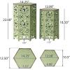 GDFStudio Elliot Outdoor 12 Inch and 14 Inch Sunburst Iron Side Table Set (Crackle Green) (301960)(Crackle Green)