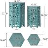GDFStudio Elliot Outdoor 12 Inch and 14 Inch Sunburst Iron Side Table Set (Crackle Green) (301960)(Crackle Teal)