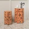 GDFStudio Great Deal Furniture (Set of 2) Utica Antique Style Orange Accent Table(Antique Orange)
