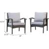 Great Deal Furniture 296725_New (Set of 2) Bleecker Outdoor Grey Wicker Club Chair with Cushion