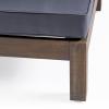 Great Deal Furniture Louise Outdoor Acacia Wood Club Chair with Cushion, Gray Finish and Dark Gray, (308365)