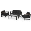 Christopher Knight Hom Outdoor Conversation Set, Black + Natural + Gray + Dark Gray