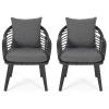 Christopher Knight Home 310008 Patio Dining Chairs, Gray + Black + Dark Gray