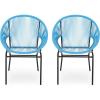 Christopher Knight Home 311065 Patio Dining Chairs, Blue + Black(Blue + Black)