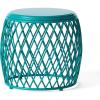 Christopher Knight Home Alamera Outdoor 19″ Lattice Iron Side Table, Matte Yellow(Alamer matte Teal)