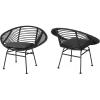 Christopher Knight Home Aleah Indoor Woven Faux Rattan Chairs with Cushions (Set of 2), Dark Gray Finish