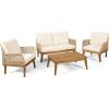 Christopher Knight Home Annisa Chat Set, Teak + Light Brown + Beige