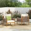Christopher Knight Home Barris Lounge Chair Outdoor Set of 2, Patio Accent Chair, Comfy Reading Extra Seat, Wooden Frame+Rope Woven+Removable Cushion, for Garden/Backyard/Balcony/Poolside,Teak+Beige(Teak+beige/Set of 2)