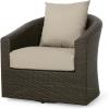 Christopher Knight Home Darius Outdoor Aluminum Framed Wicker Swivel Chair with Water Resistant Cushions, Mix Brown / Mix Khaki