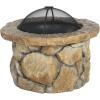 Christopher Knight Home Easton Glass Fiber Reinforced Cement / Iron Fire Pit, Natural