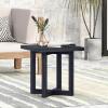 Christopher Knight Home Eella 18.25” Acacia Wood Outdoor Side Table, Square Slat Top with X-Stretcher Base, Patio Decorative End Table for Patio Balcony & Garden Decor, Easy Assembly, Black