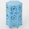 Christopher Knight Home Eliana Outdoor 12″ Sunburst Iron Side Table, Crackle Teal(Crackle Blue)