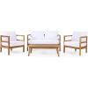 Christopher Knight Home Ellendale Chat Set, White + Teak