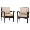 Christopher Knight Home Honolulu PE Club Chairs, 2-Pcs Set, Brown