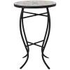 Christopher Knight Home Jimmy Outdoor Side Table with Tile Top, Yellow, Red, Black
