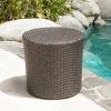 Christopher Knight Home Keaton Wicker Barrel Side Table, Dark Gray