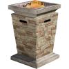 Christopher Knight Home Laguna MGO Fire Column – 40,000 BTU, 19.5″, Natural Stone