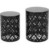 Christopher Knight Home Mathena Outdoor Side Tables – Black (Set of 2)