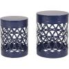 Christopher Knight Home Mellie Outdoor Side Tables – Navy Blue (Set of 2)