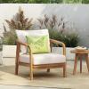 Christopher Knight Home Newell Lounge Chair Outdoor, Patio Accent Chair, Comfy Reading Single Sofa, Wooden Frame+Rope Woven+Removable Cushion, Garden/Backyard/Balcony/Poolside, Teak+Beige(Teak+beige)